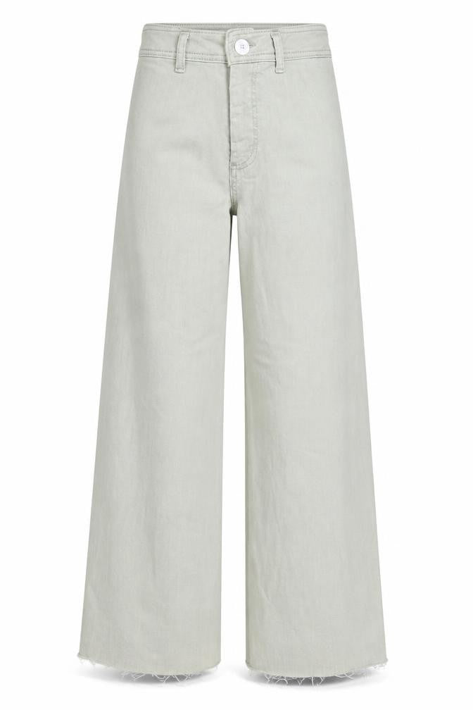 Denim & Co. Womens Green Cotton Wide-Leg Jeans Size 6 L27 in Regular Zip