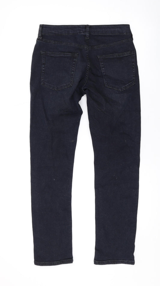 Topman Mens Blue Cotton Skinny Jeans Size 28 in L27 in Regular Zip