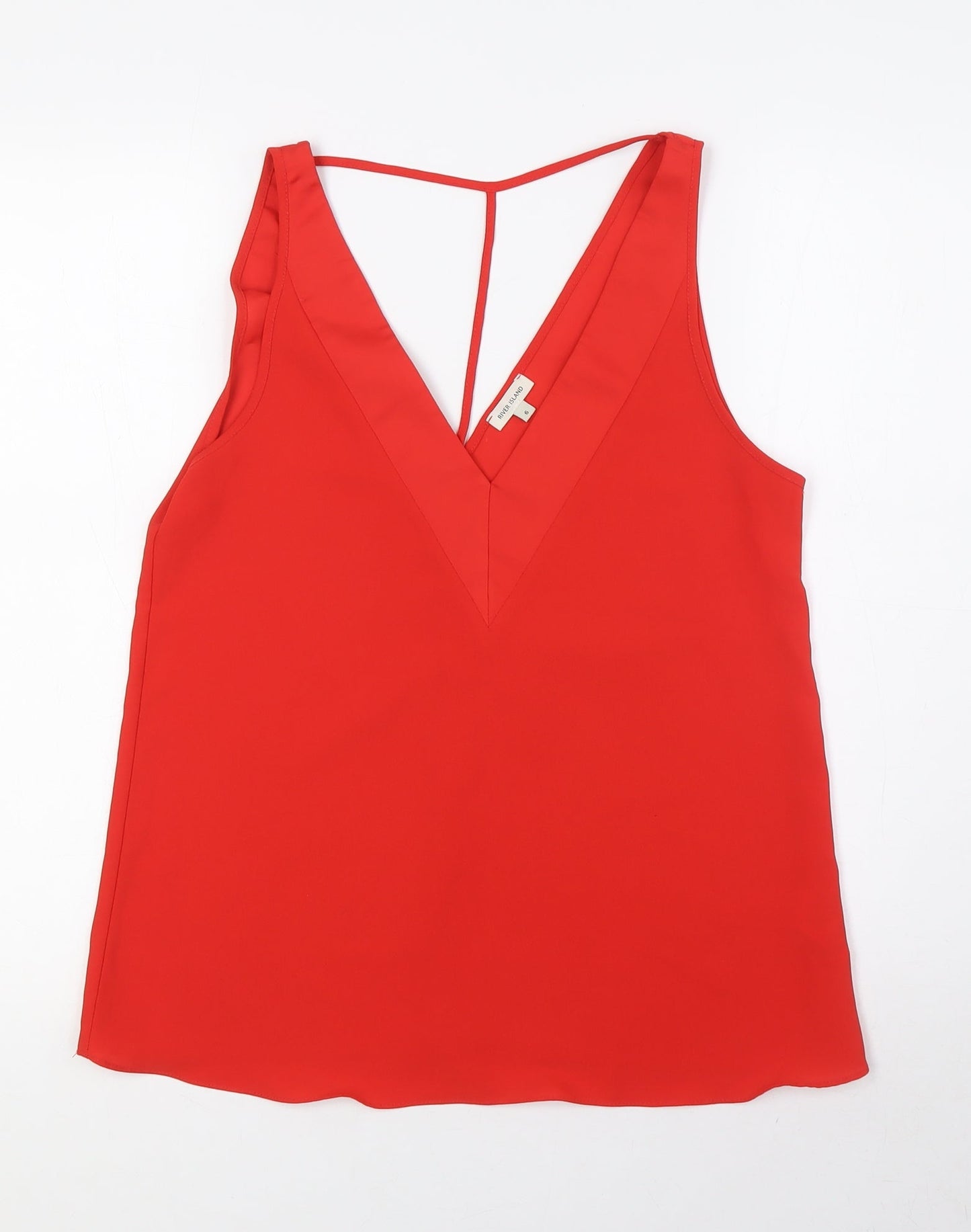 River Island Womens Red Polyester Camisole Blouse Size 6 V-Neck