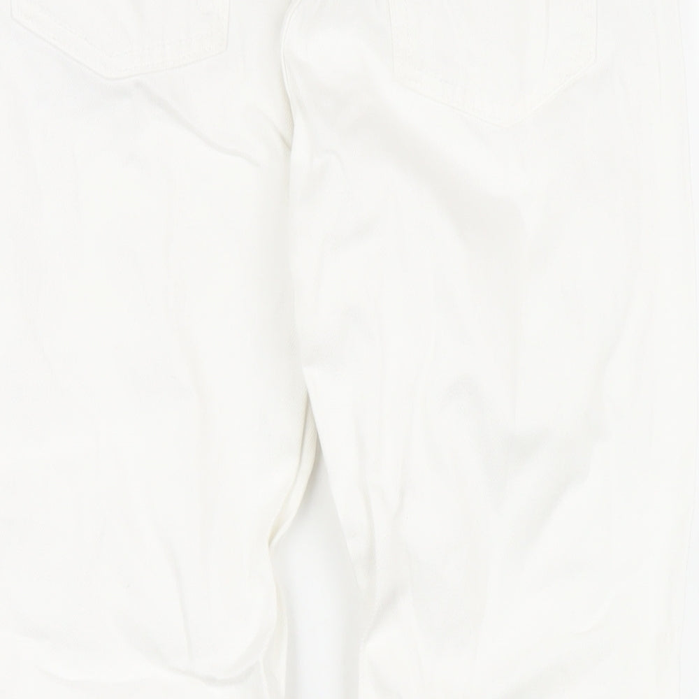 Uniqlo Womens White Cotton Straight Jeans Size 24 in L27 in Regular Zip