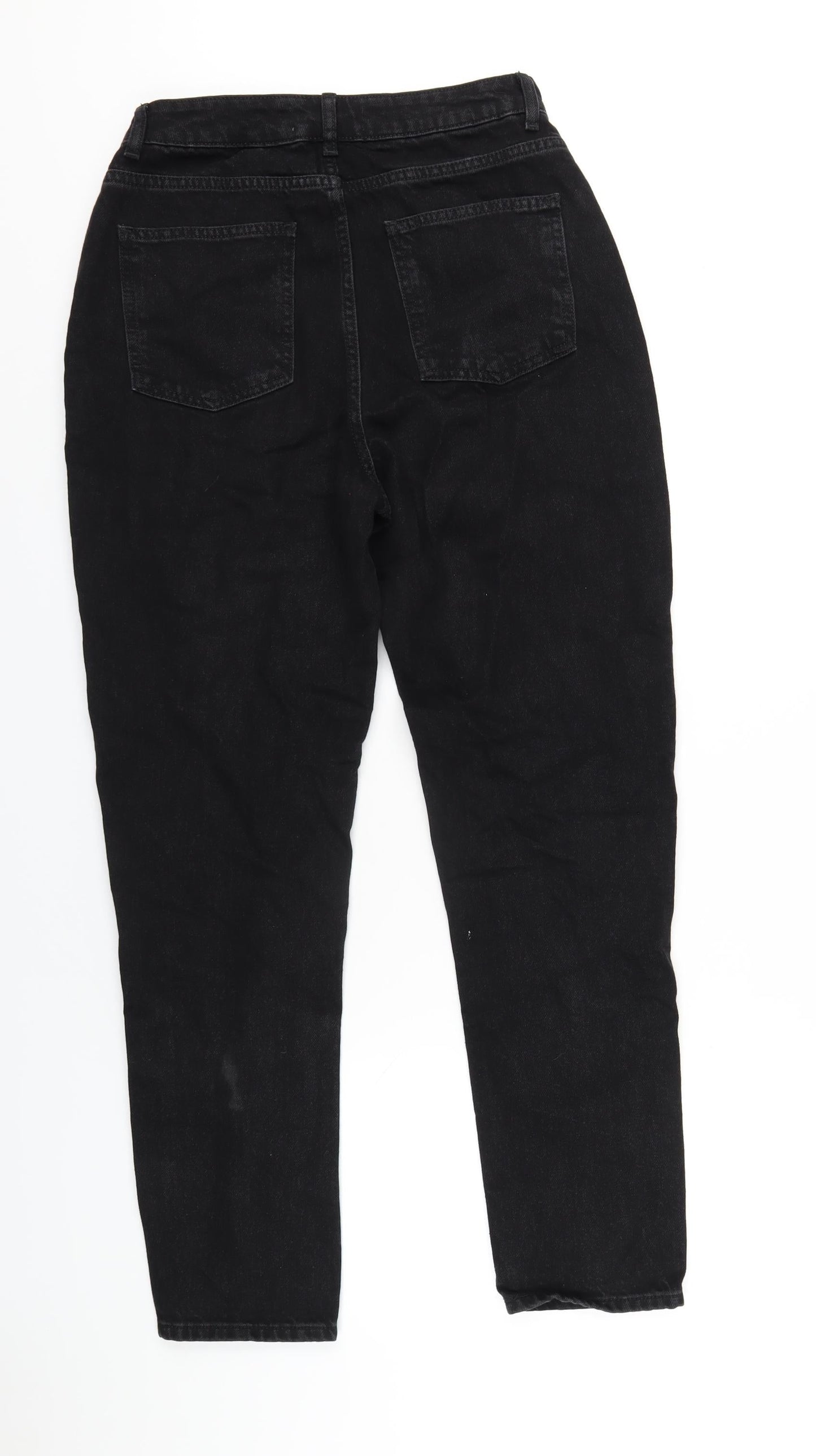 Denim & Co. Womens Black Cotton Mom Jeans Size 10 L30 in Regular Zip