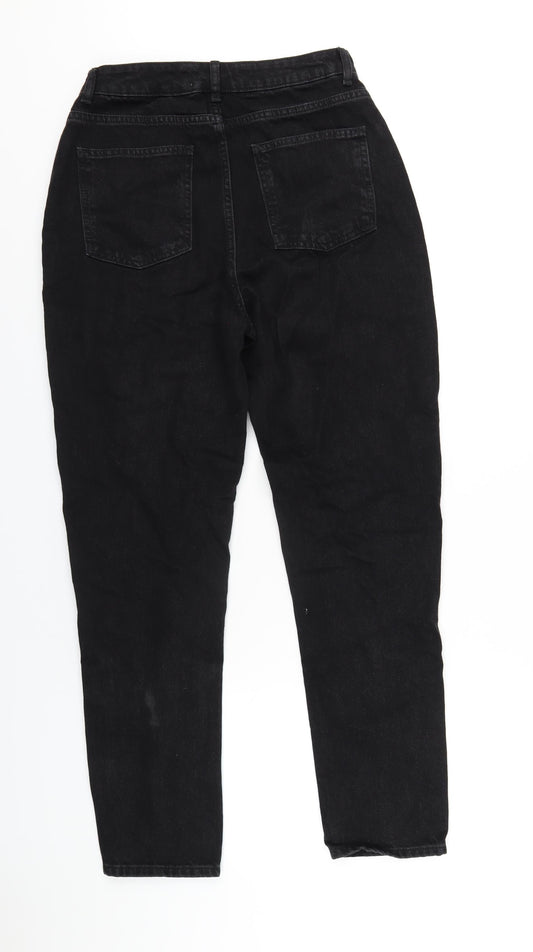 Denim & Co. Womens Black Cotton Mom Jeans Size 10 L30 in Regular Zip