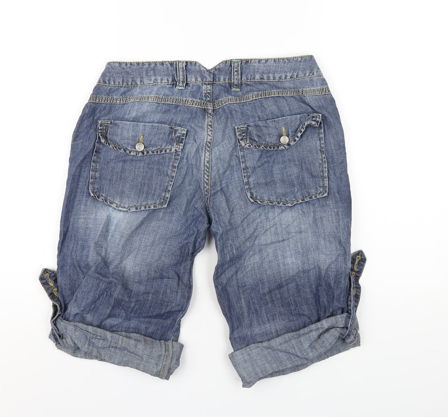 WS Denim Womens Blue Cotton Bermuda Shorts Size 8 L13 in Regular Button