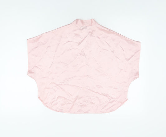 St Michael Womens Pink Polyester Basic Button-Up Size 10 V-Neck