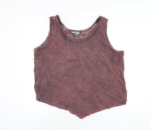 Tuscany Womens Pink Viscose Basic T-Shirt Size XL Scoop Neck