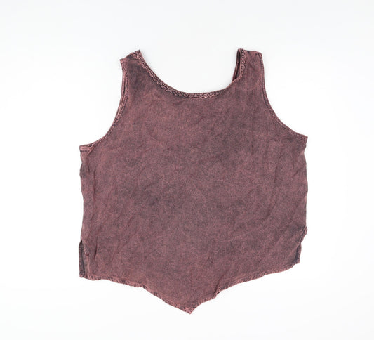 Tuscany Womens Pink Viscose Basic T-Shirt Size XL Scoop Neck