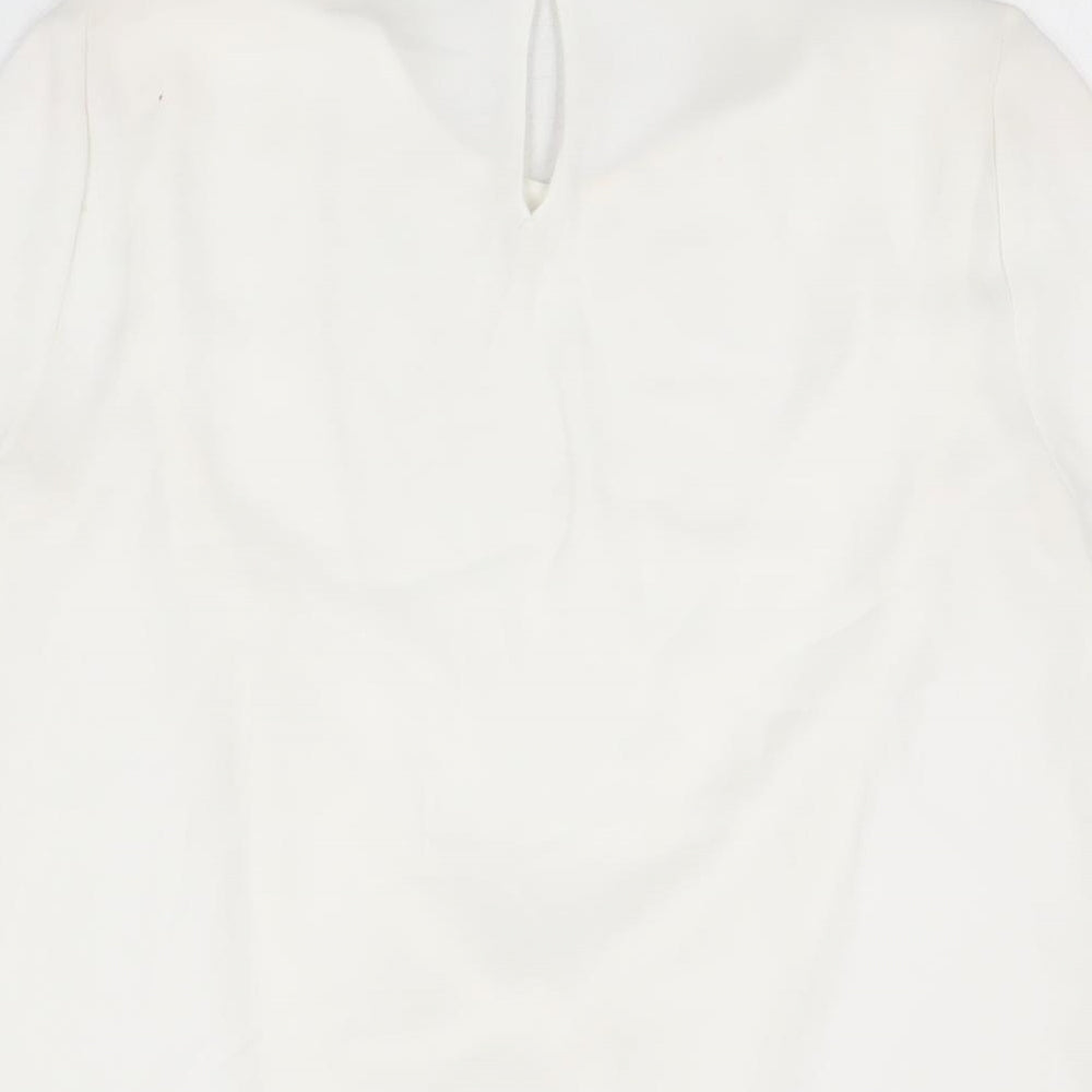 Zara Womens White Polyester Basic Blouse Size XS Round Neck