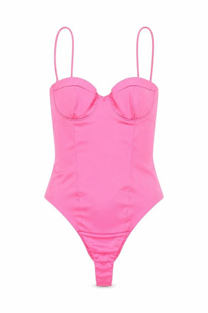 Zara Womens Pink Polyester Bodysuit One-Piece Size XS Zip