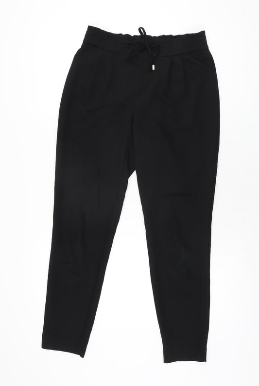 Zara Womens Black Polyester Trousers Size XS L27.5 in Regular Drawstring