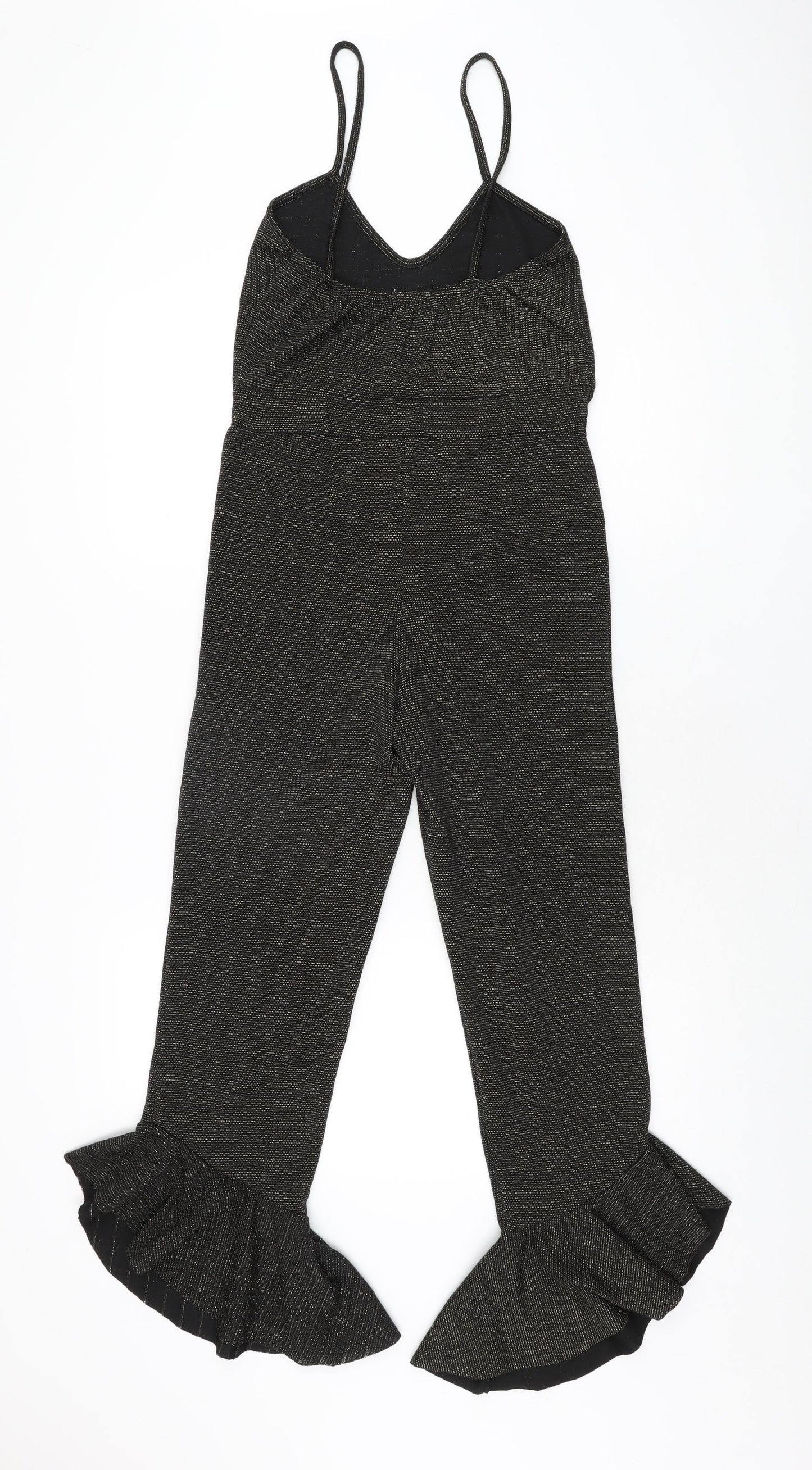 OneTouch Womens Black Polyester Jumpsuit One-Piece Size 8 L27 in Pullover