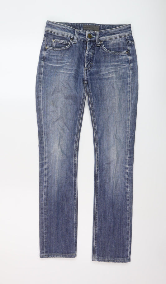 Acne Jeans Womens Black Cotton Straight Jeans Size 24 in L28 in Regular Button