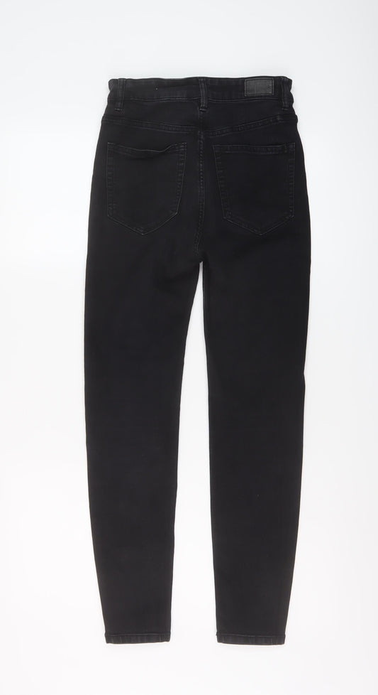 Pull&Bear Womens Black Cotton Skinny Jeans Size 10 L27 in Regular Button