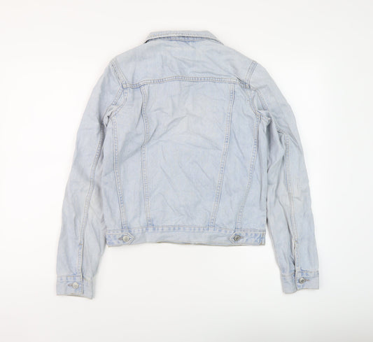 Topshop Womens Blue Jacket Size 8 Button