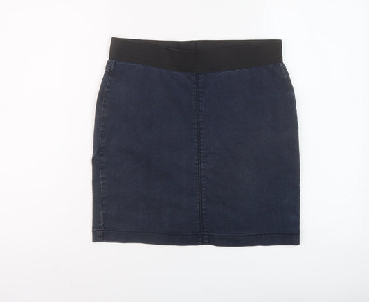 Marks and Spencer Womens Black Cotton A-Line Skirt Size 10