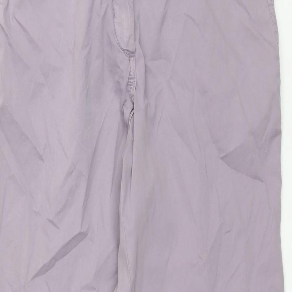Marks and Spencer Womens Purple Cotton Chino Trousers Size 8 L28 in Regular Zip - Taped Sides
