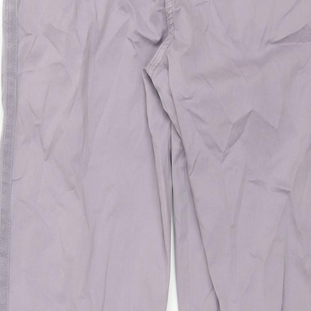 Marks and Spencer Womens Purple Cotton Chino Trousers Size 8 L28 in Regular Zip - Taped Sides