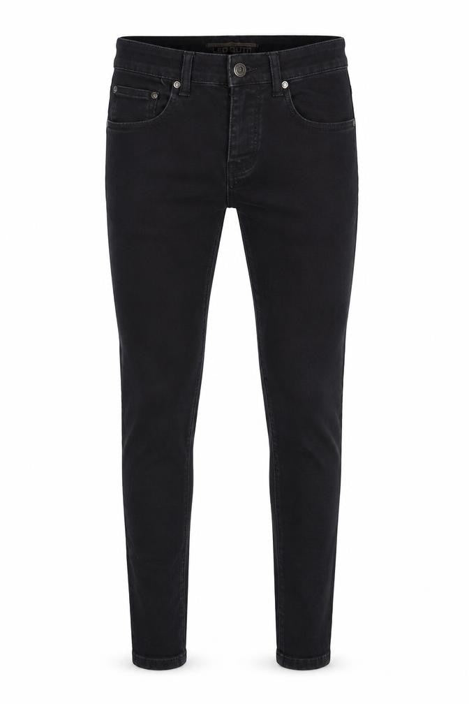 Leo Gutti Jeans Mens Black Cotton Skinny Jeans Size 30 in L30 in Regular Button