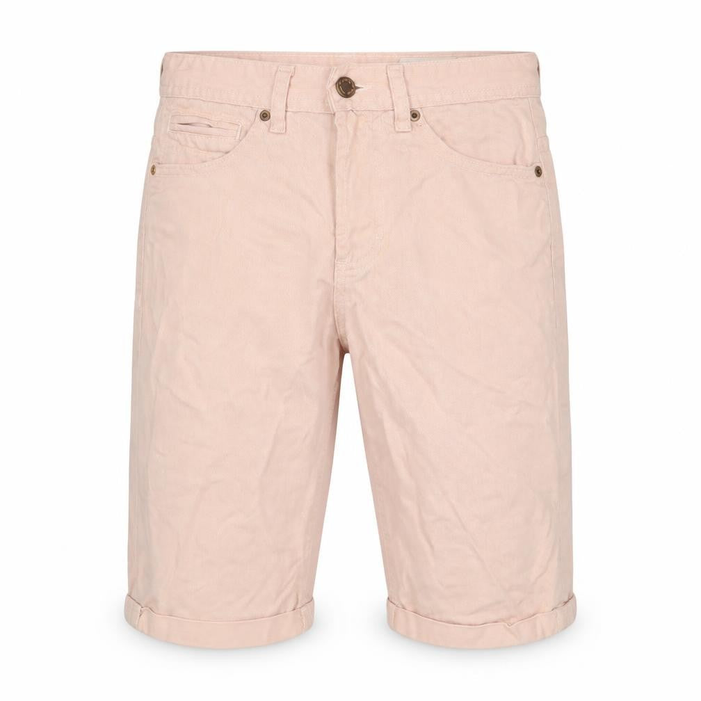Front view of Denim & Co. men’s pink cotton bermuda shorts, size 28, in, 11-inch leg regular zip