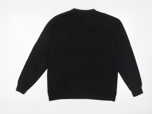 Boohoo Mens Black Cotton Pullover Sweatshirt Size S