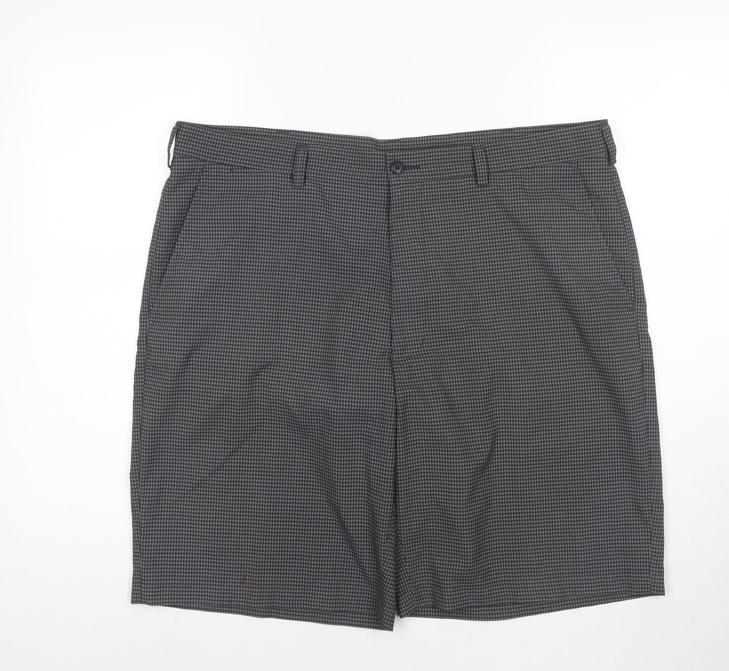 PGA TOUR Mens Grey Check Polyester Bermuda Shorts Size 38 in L10 in Regular Zip