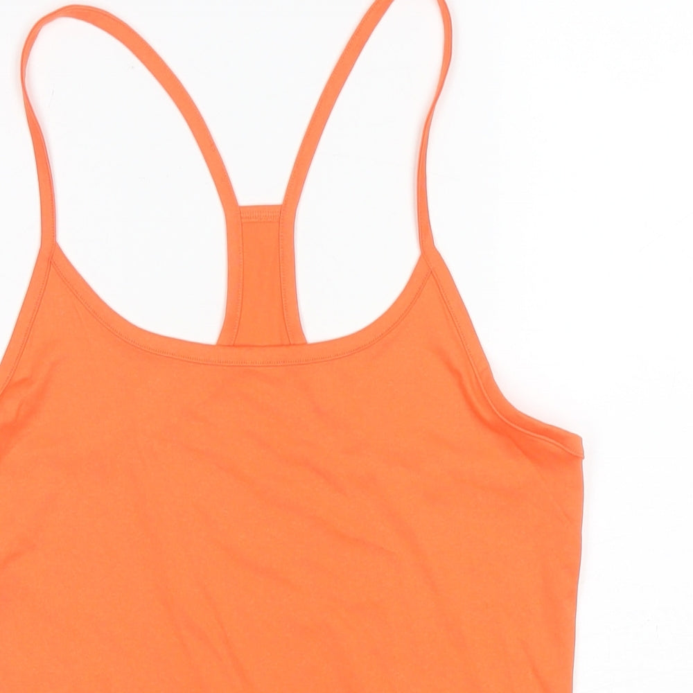 GOODMOVE Womens Orange Polyester Camisole Tank Size 12 Round Neck Pullover
