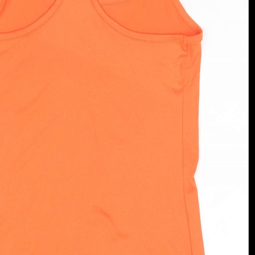 GOODMOVE Womens Orange Polyester Camisole Tank Size 12 Round Neck Pullover
