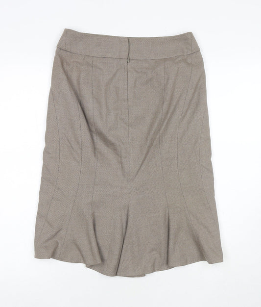 NEXT Womens Beige Polyester Trumpet Skirt Size 8 Zip