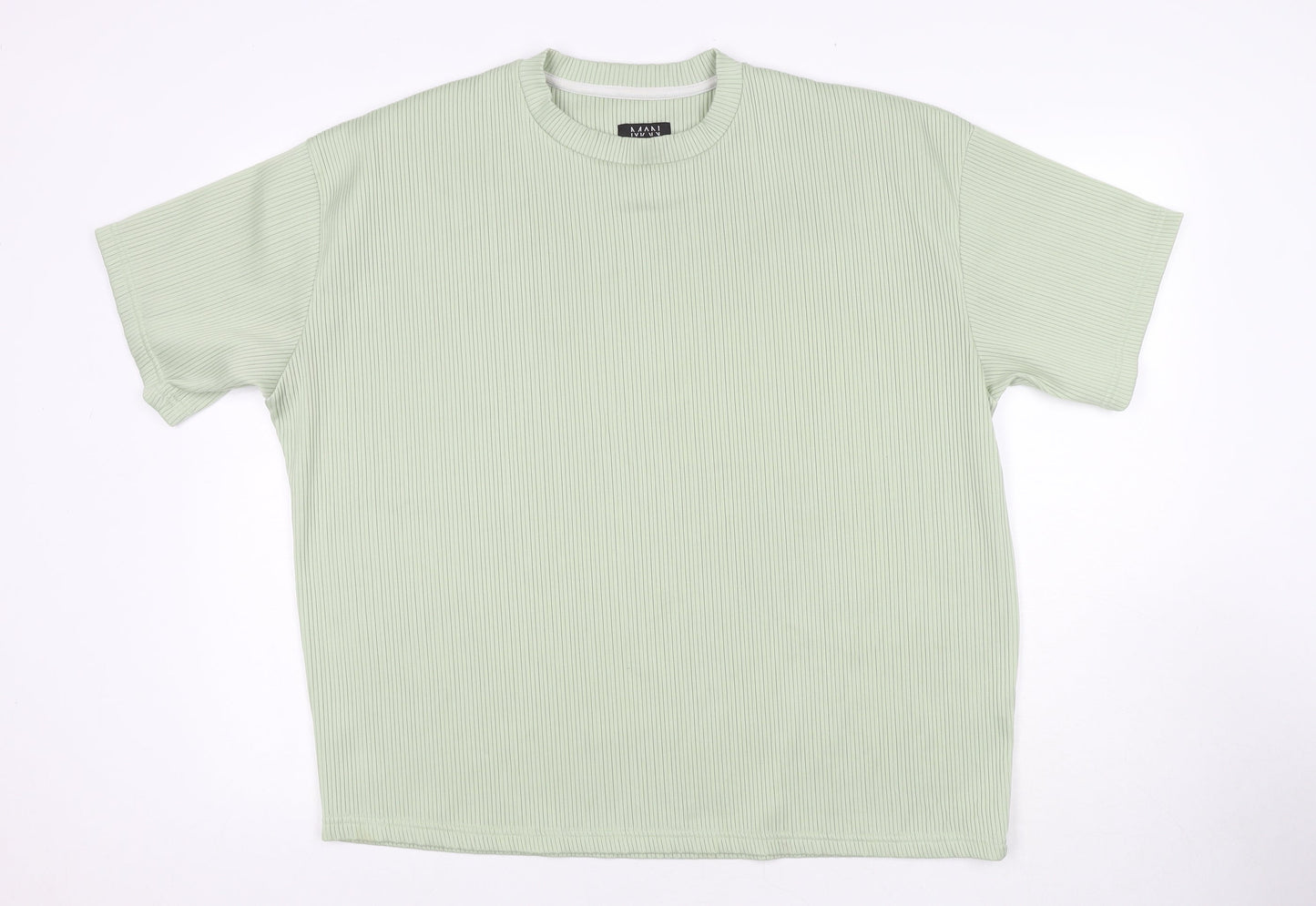 Boohoo Mens Green Polyester T-Shirt Size M Round Neck