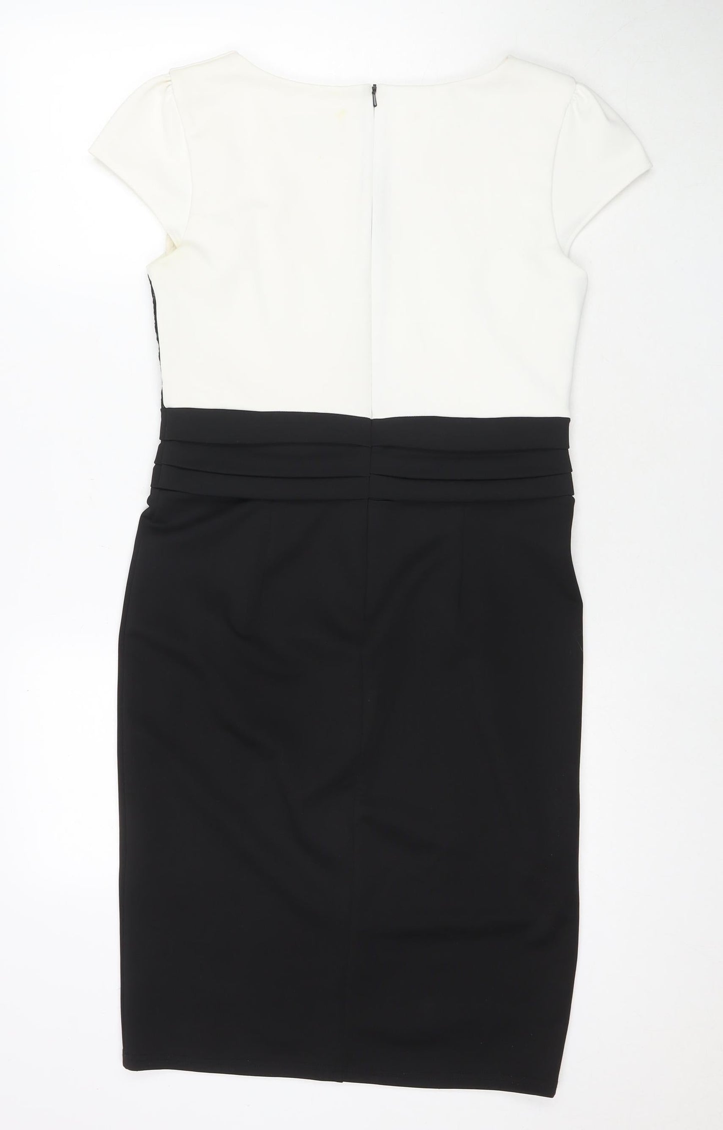 Jessica Womens Multicoloured Colourblock Polyester A-Line Size 12 Round Neck Zip