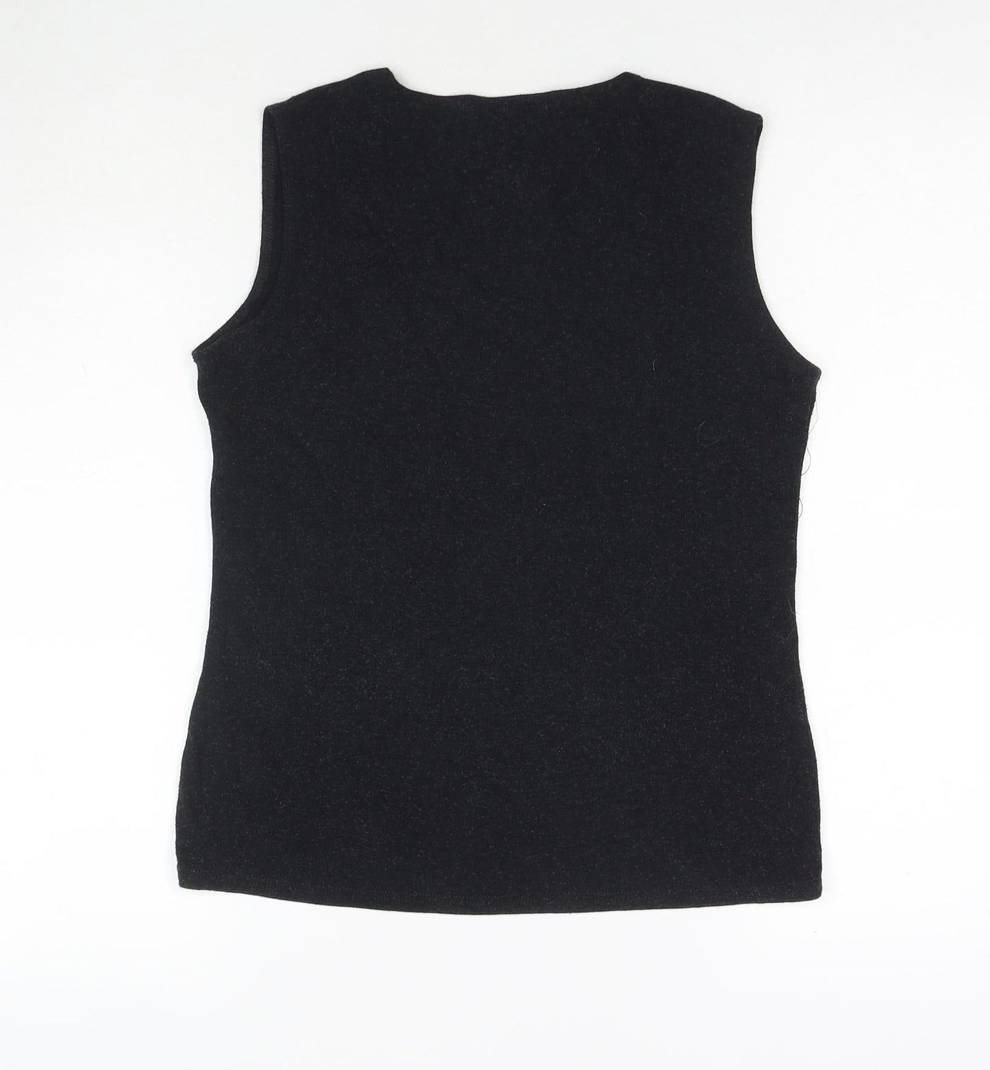 Jessica Reid Womens Grey Viscose Basic Tank Size S Round Neck - Size S/M