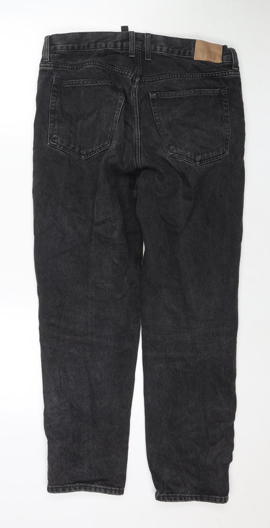 Weekday Womens Black Cotton Mom Jeans Size 31 in L30 in Regular Zip
