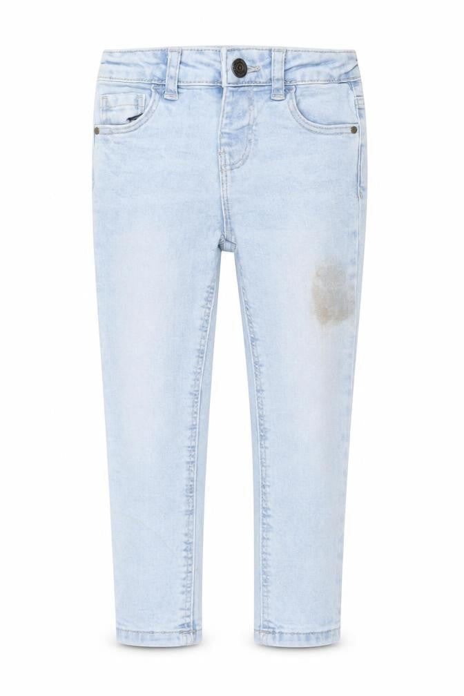 Denim & Co. Girls Blue Cotton Skinny Jeans Size 3-4 Years Regular Zip