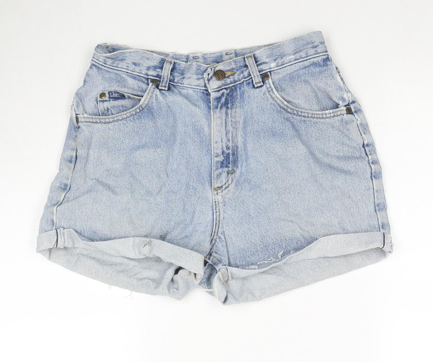 Lee Womens Blue Cotton Blend Cut-Off Shorts Size 28 in L3 in Regular Zip