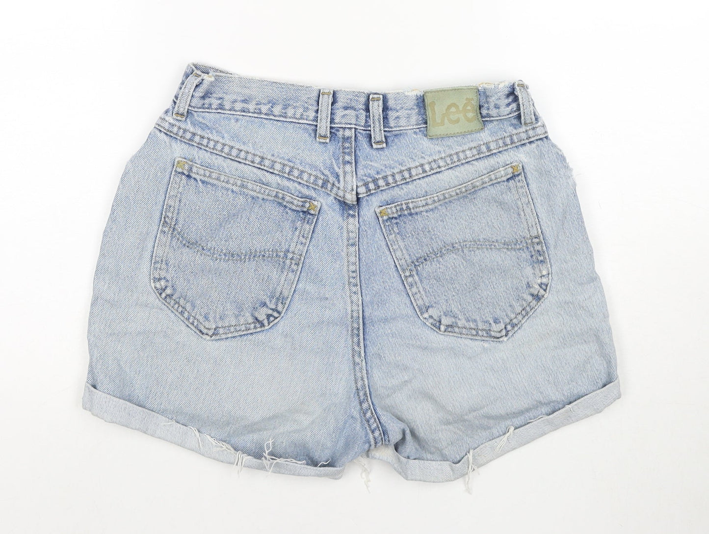 Lee Womens Blue Cotton Blend Cut-Off Shorts Size 28 in L3 in Regular Zip