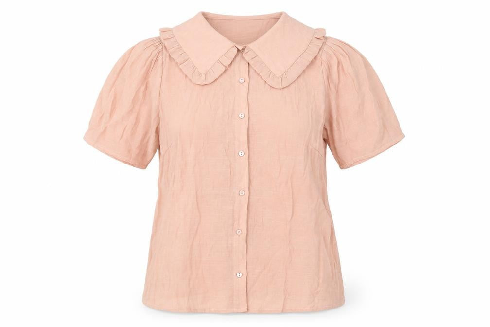 Sofie Schnoor Womens Pink Polyester Basic Button-Up Size XS Collared