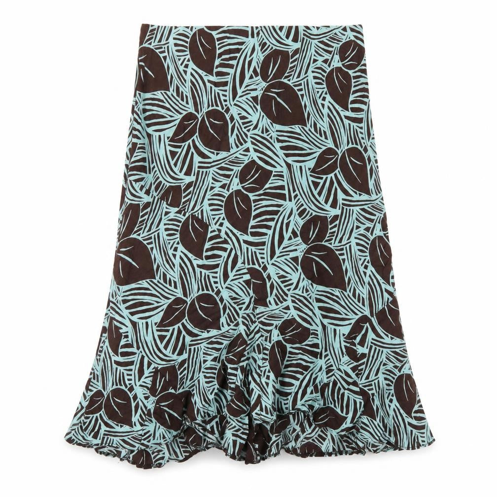 Country Casuals Womens Green Geometric Linen A-Line Skirt Size 18