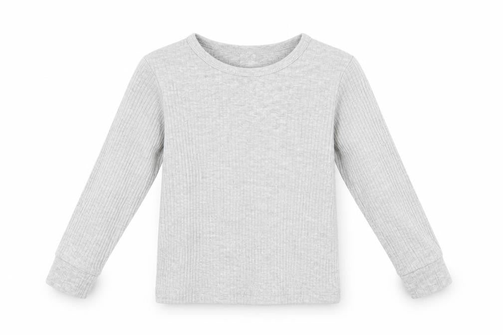 Front view of H&M girls’ grey cotton basic t-shirt, size 3, years round neck pullover