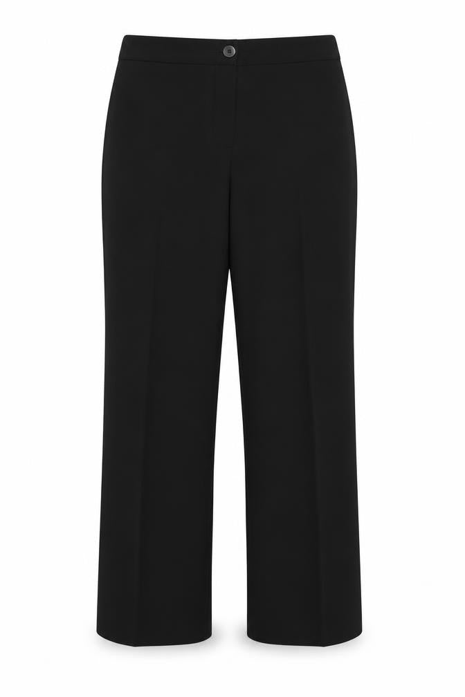 Marks and Spencer Womens Black Polyester Trousers Size 14 L28 in Regular Zip
