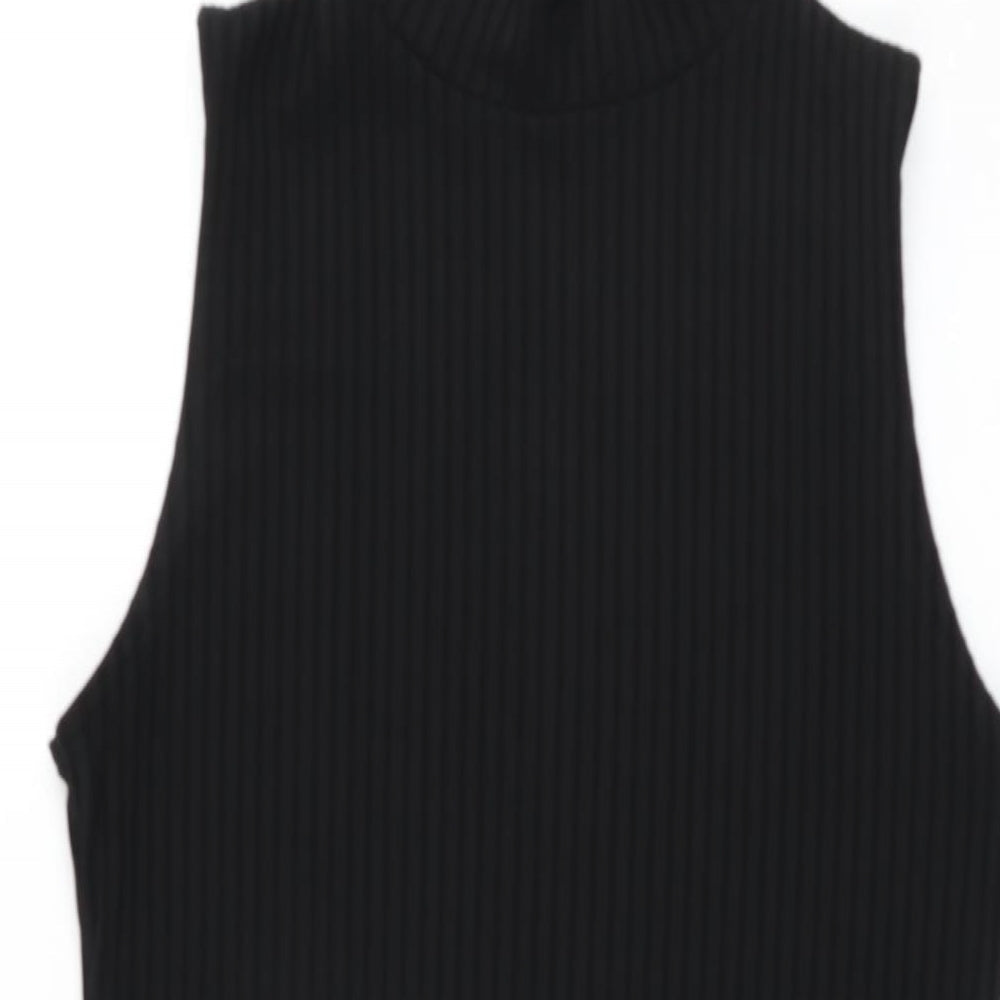 Studio 21 Womens Black Polyester Bodycon Size 12 High Neck Pullover
