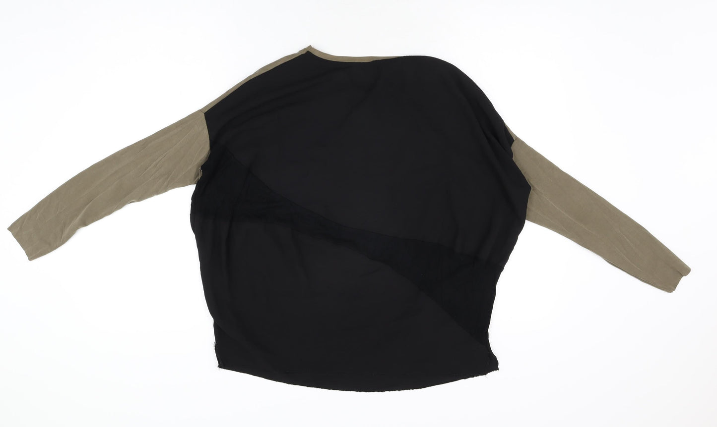 Zara Womens Black Polyester Basic T-Shirt Size S Round Neck
