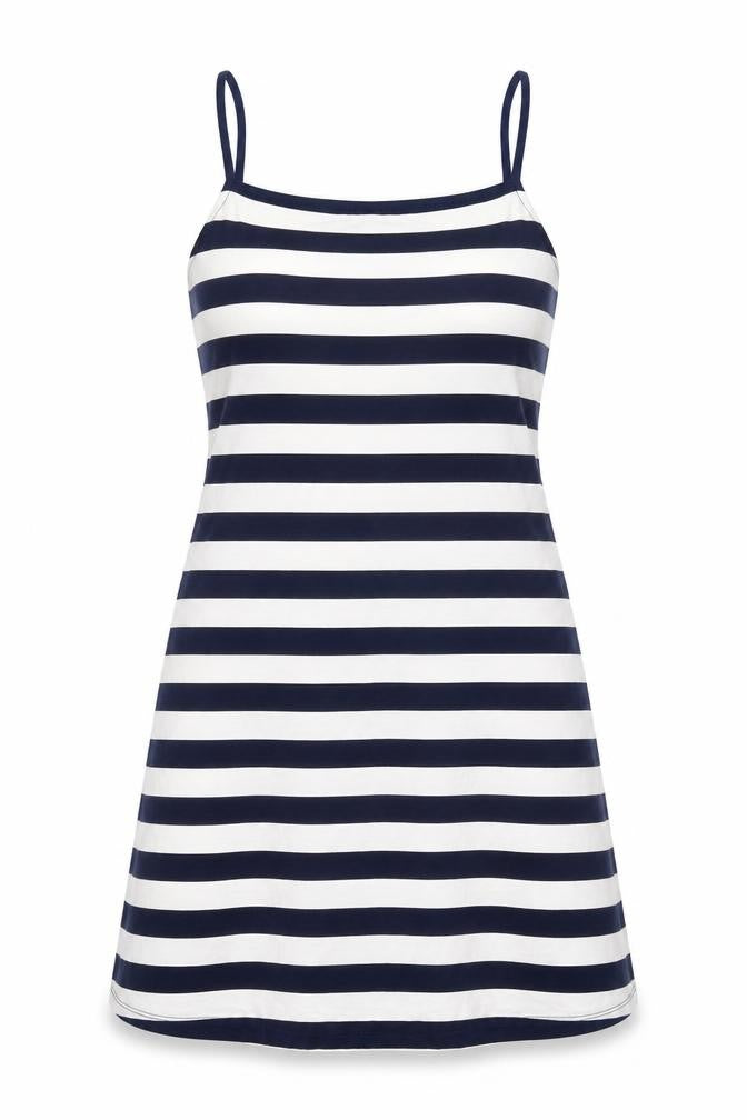 ASOS Womens White Striped Polyester Mini Size 16 Square Neck Pullover