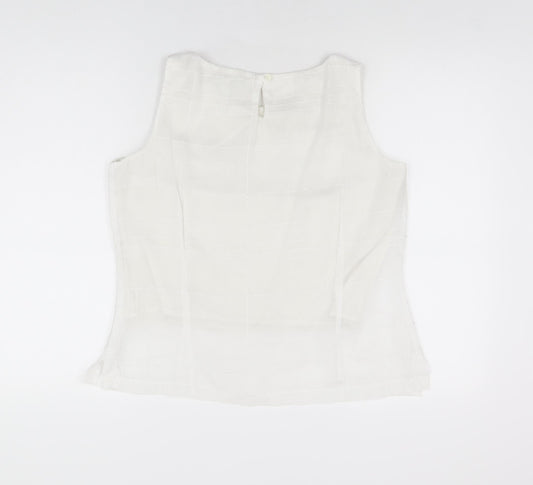 Klass Womens White Polyester Basic T-Shirt Size 14 Scoop Neck