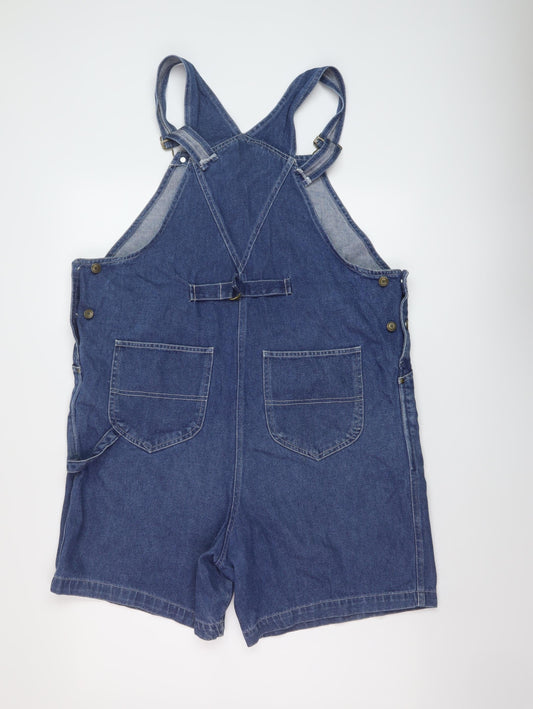 Oh! Mamma Womens Blue Cotton Dungaree One-Piece Size S Buckle