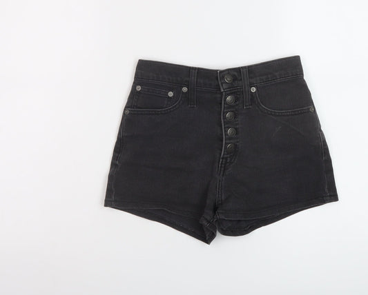 Madewell Womens Green Cotton Hot Pants Shorts Size 23 in L3 in Regular Button