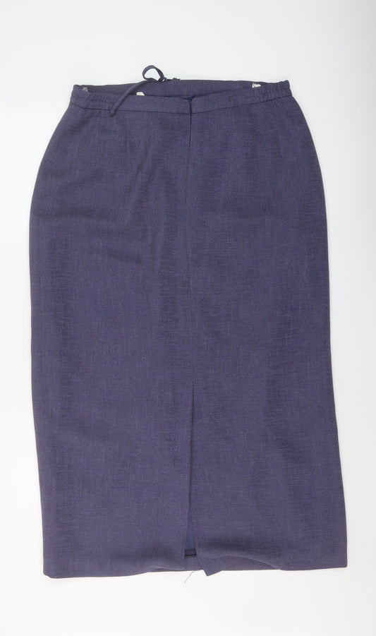 Frank Eden Womens Purple Polyester A-Line Skirt Size 18 Zip