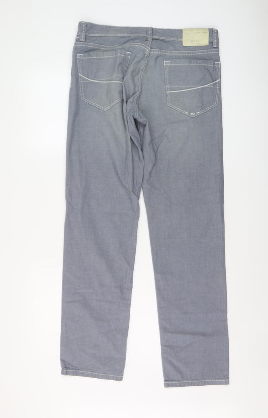 BRAX Mens Blue Cotton Straight Jeans Size 32 in L31 in Regular Button