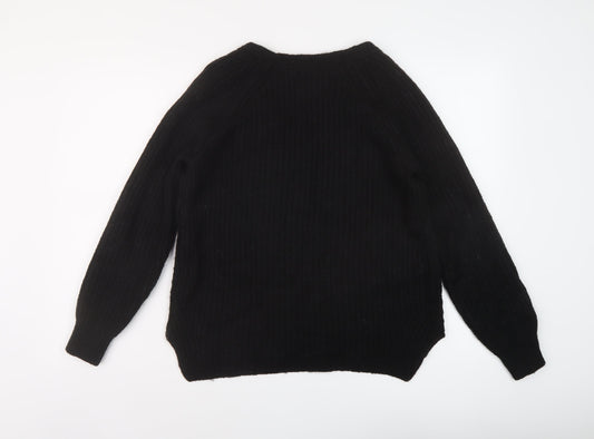 Gap Womens Black V-Neck Acrylic Pullover Jumper Size M