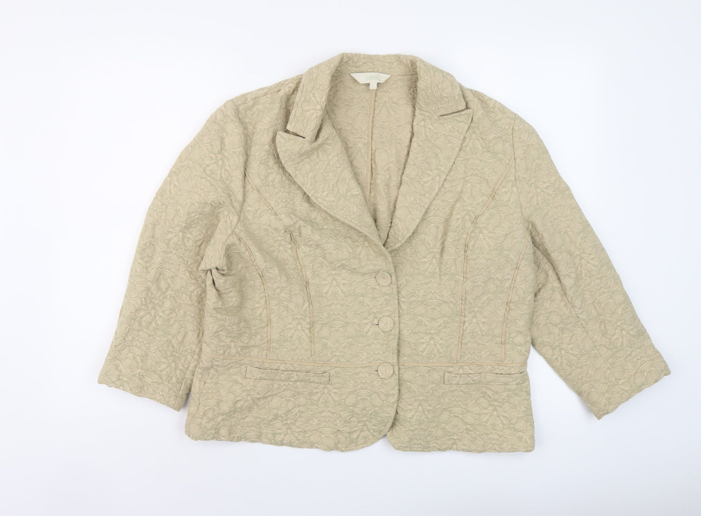 Marks and Spencer Womens Beige Jacket Size L Button
