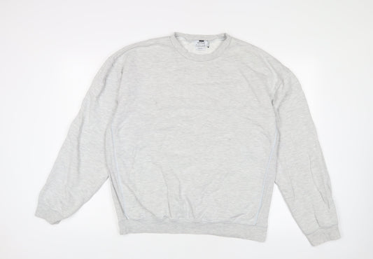 Topman Mens Grey Cotton Pullover Sweatshirt Size L - Oversized
