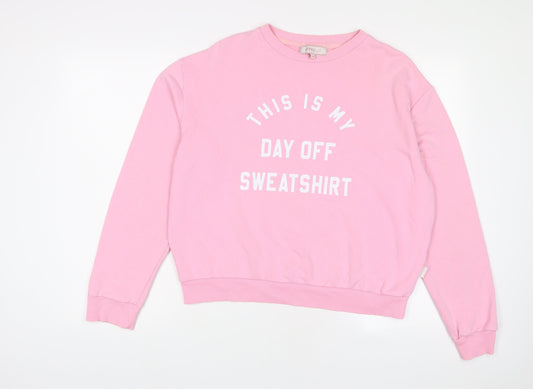 MyNelly Womens Pink Cotton Pullover Sweatshirt Size S Pullover - This is my day off sweatshirt